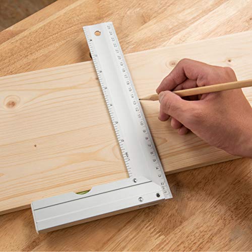 L Square 3pc, Try Square, 90 Degree Measuring Tools w/Bubble Levels, Machinist Square for Router Fence, Table Saw Blade, Woodworking, Carpentry Work, Frame Work (80005)