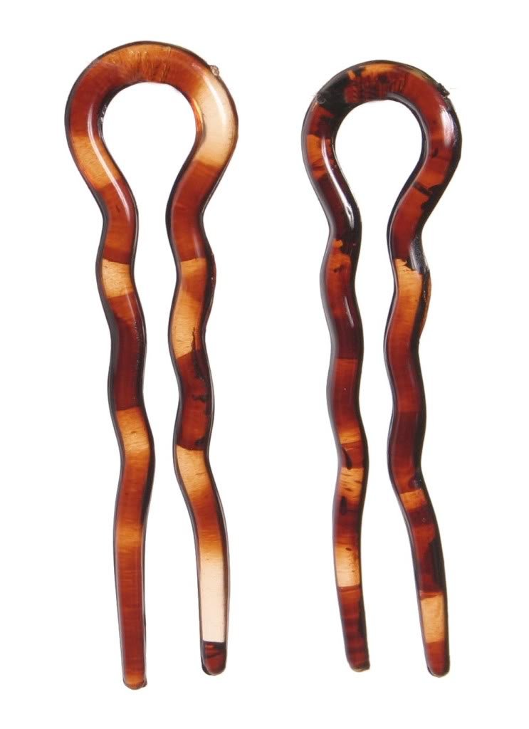 Large Crink Hair Pin Shell (Pack of 2) 3-1/2