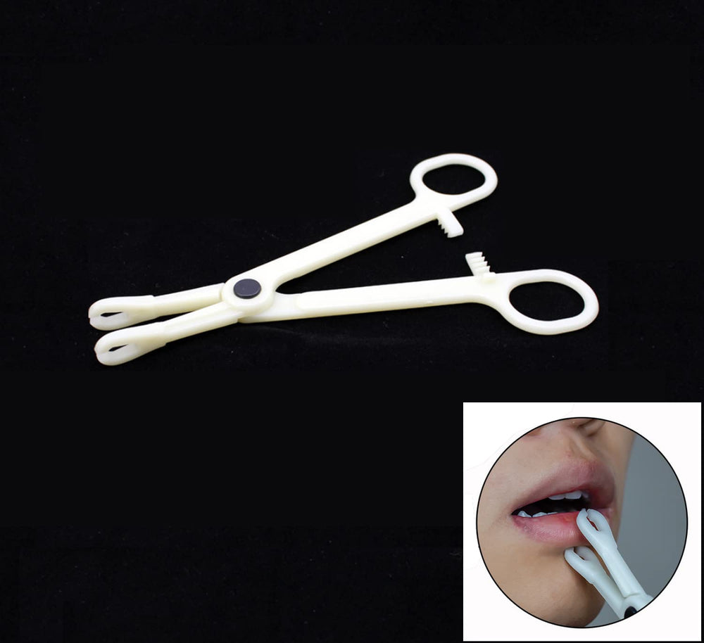 Menba Pack of 10 Disposable Sterile Slotted Navel Forceps For Tattoo Piercing Tool (B)