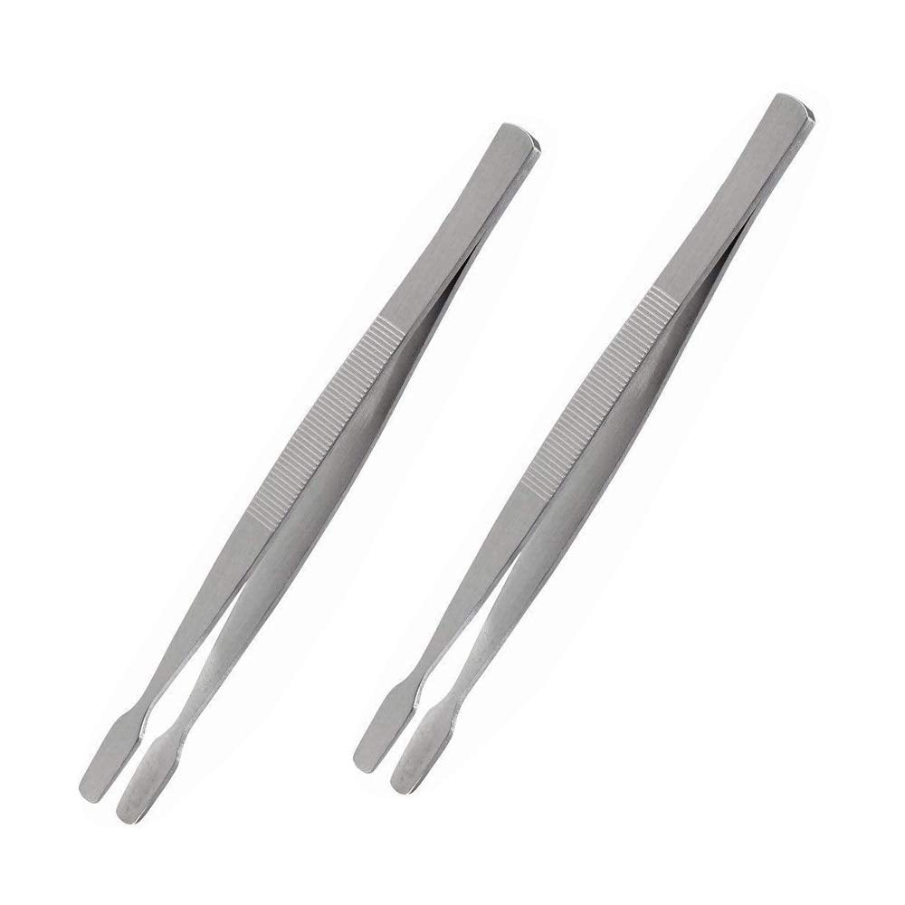 Stamp Tweezers Philately Collector Tools 2pcs (Silver)