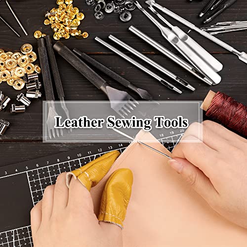 415 PCS Leather Working Kit, Leather Tool Kit, Leather Crafting Kit with Leather Working Tools Punching Sewing Stamping Sanding Tools for Leather Working Professional