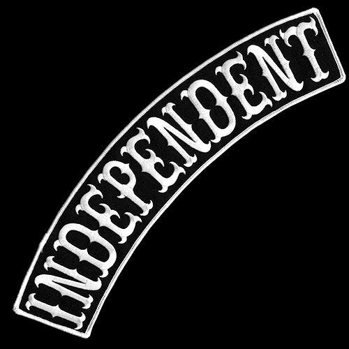 ® Independent Patch Embroidered TOP Rocker Biker Jacket Rider Vest Size XL 13 USA (Black-White)