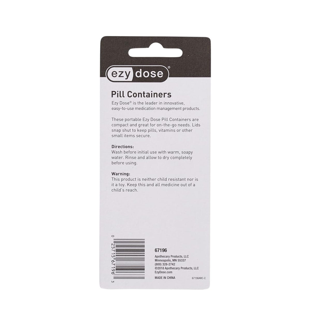 EZY DOSE Yellow and White Pocket Pill Caddy Value 2-Pack: Easy to Use for Accurate Doseages