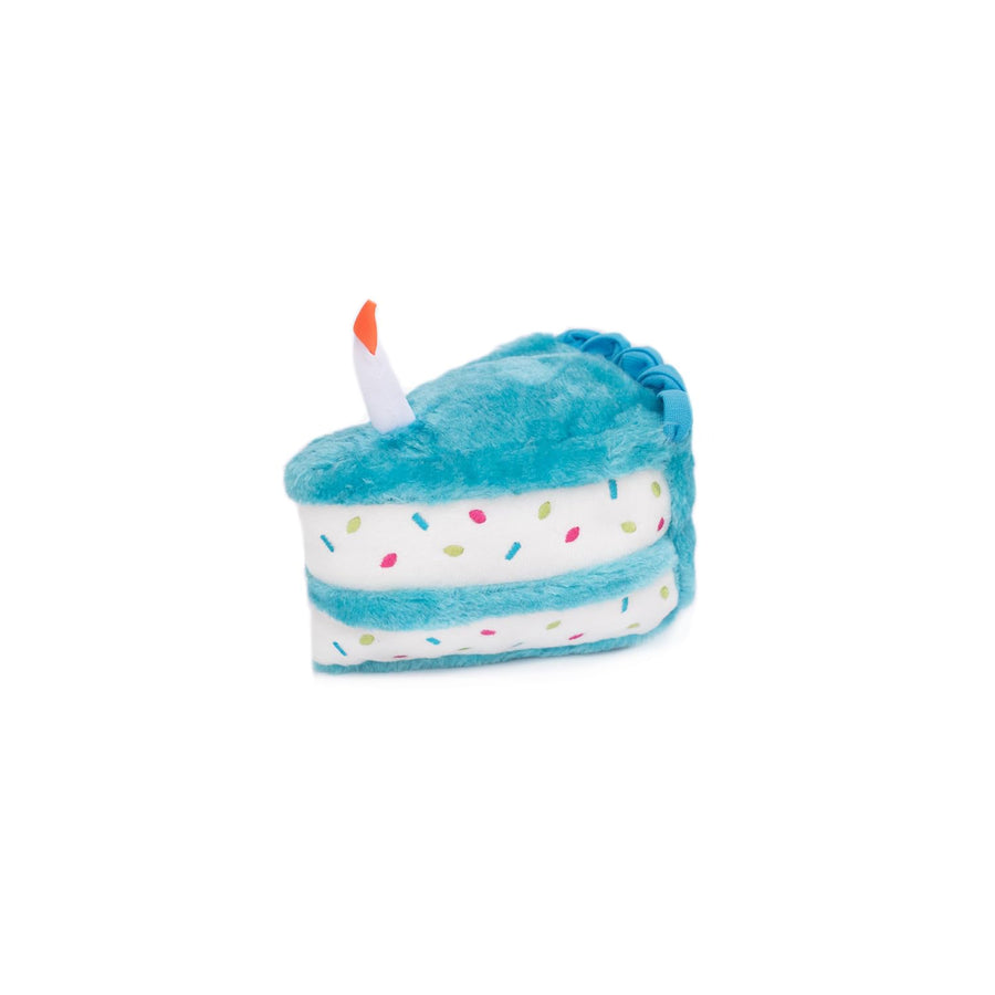 Birthday Cake- Dog Squeaky Toys to Keep Them Busy, Funny Food Plush for Small, Medium, & Large Dogs, Cute Stuffed Puppy Toy, Pet Products, Gift for Dogs of All Breeds, Soft and Cuddly- Blue