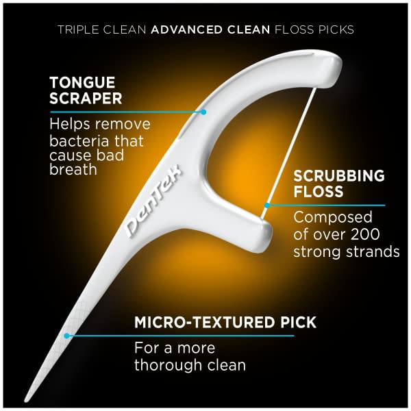 Dentek Triple Clean Floss Picks, Fresh Mint, 75 Ct. by DenTek Oral Care