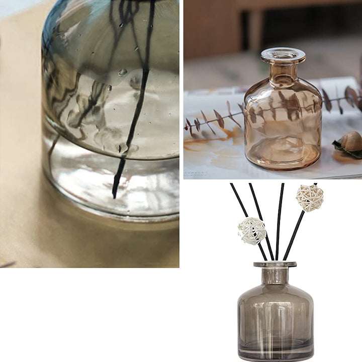 150ml/5oz Empty Glass Diffuser Bottle Diffuser Jars Aromatherapy Storage Container Fragrance Accessories Use for DIY Replacement Reed Diffuser Sets (Grey)