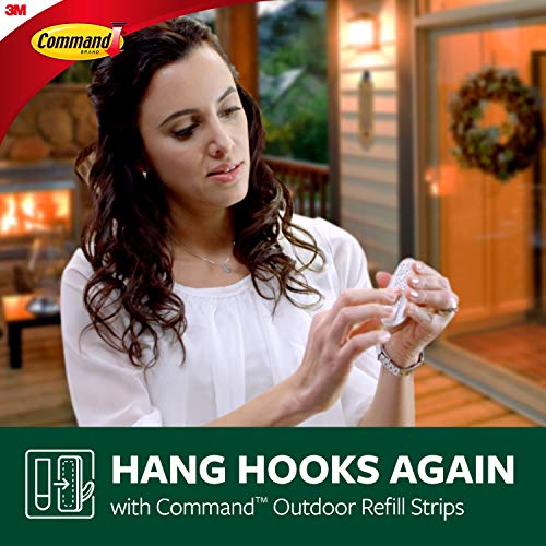 Outdoor Large &amp; Medium Clear Refill Strips, 2 Large and 2 Medium Weather Resistant Strips, Damage Free Hanging Wall Adhesive Strips to Re-hang Hooks for Christmas Decorations