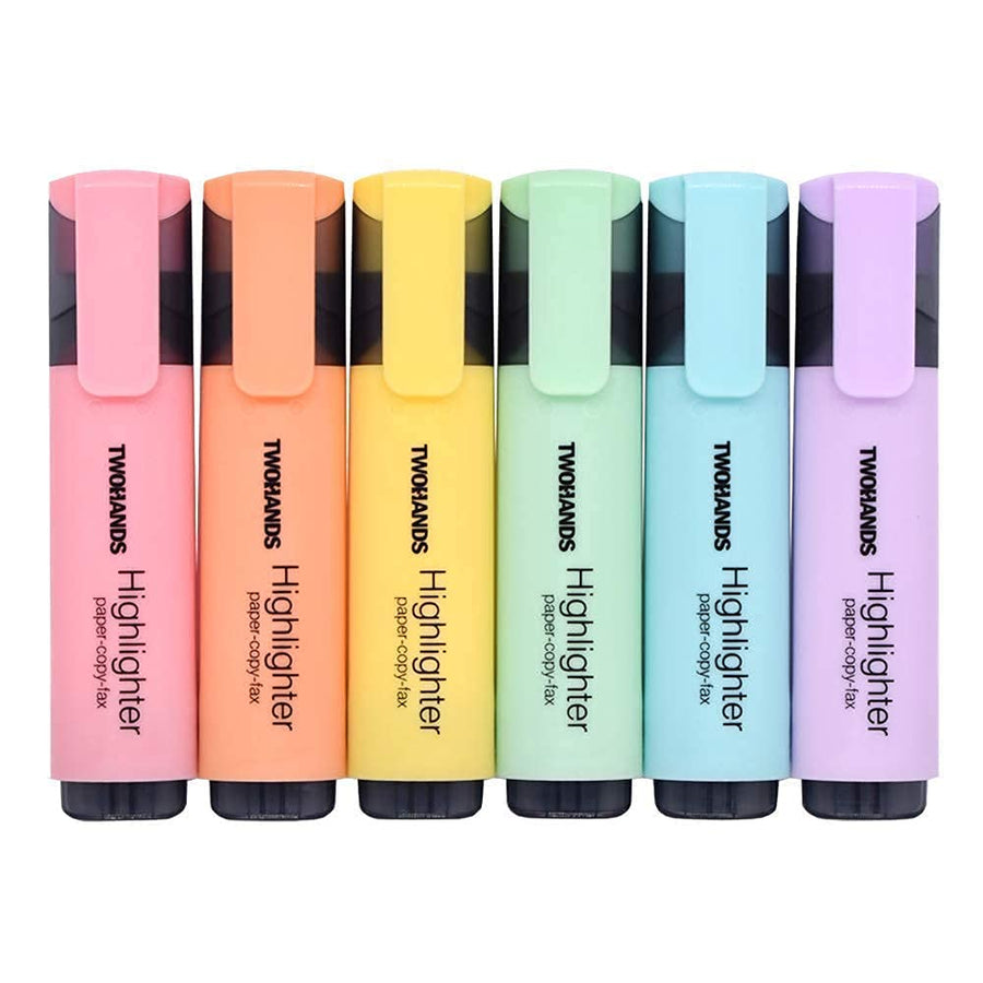 Highlighter,Chisel Tip Marker Pen,6 Assorted Pastel Colors,20079