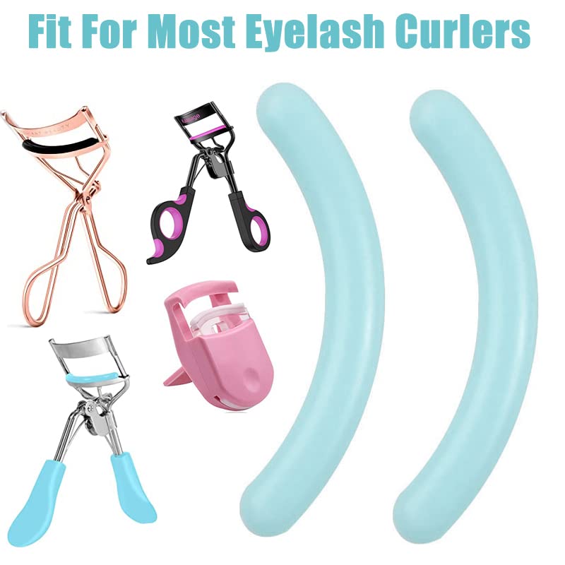 Eyelash Curler Refill Pads + 4 Mascara Lashes Brushes, 24 Pack Silicone Replacement Refills Eye Lash Rubber Curler Pads for Universal Eyelash Curler with a Clear Storage Box (Pads &amp; Brushes)