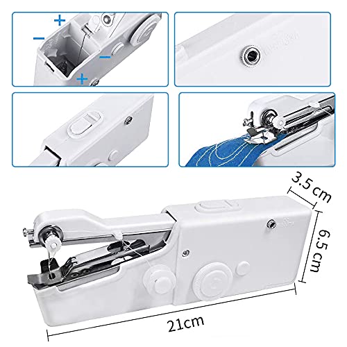 Handheld Sewing Machine Mini Portable Sewing Tool More Friendly to the Handicapped Easy-to-operate Portable DIY for Beginners for Home/Travel User (battery not included)