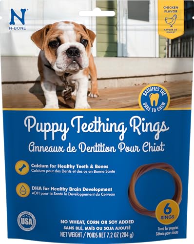 Puppy Teething Rings Chicken Flavor Dog Treat, 6 rings per bag, 7.2-oz
