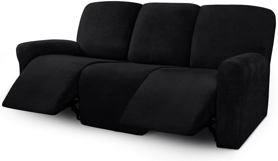 ULTICOR Velvet 8-Pieces Recliner Sofa Covers Stretch Re