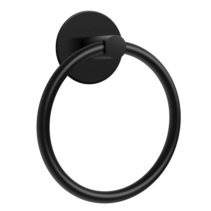 No Drilling Self Adhesive Towel Holder, Stainless Steel Towel Ring, Bathroom and Kitchen Towel Rack (Black)