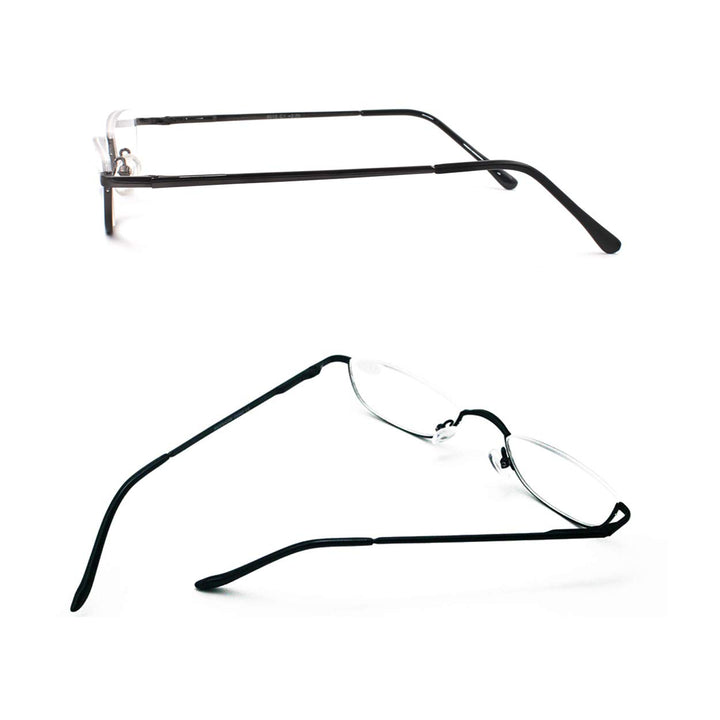 COVESATO Half Frame Reading Glasses, Half Metal Moon Re