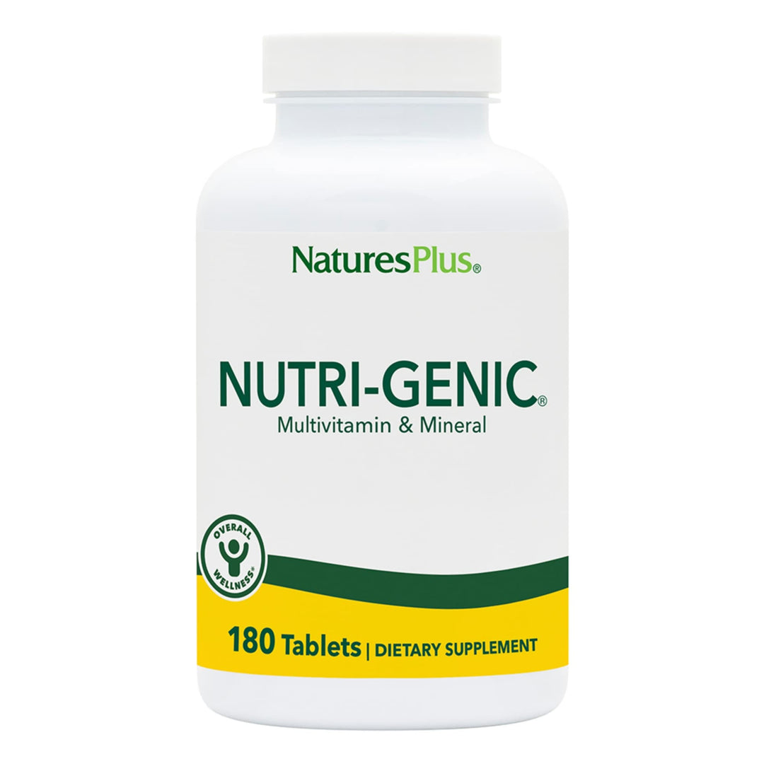 Natures Plus Nutri-Genic Multivitamin - 180 Vegetarian Tablets - Hypo-Allergenic Natural Multivitamin &amp; Mineral Supplement for Sensitive People - Allergen-Free, Gluten-Free - 90 Servings