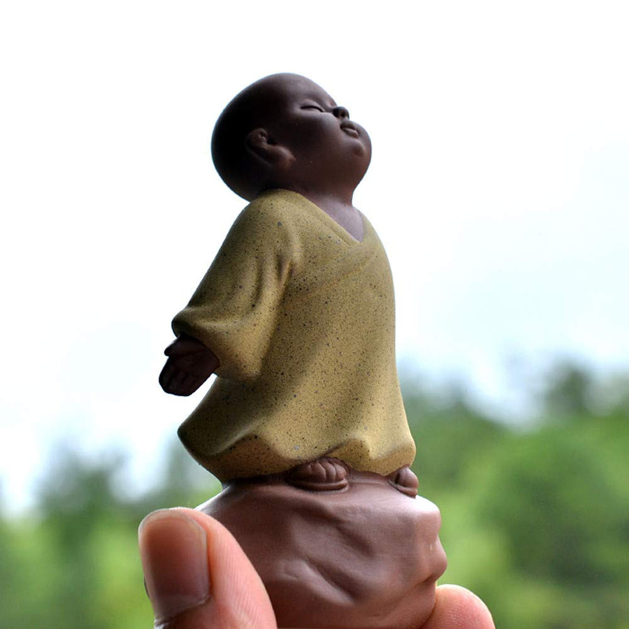 Kingzhuo Ceramic Little Cute Buddha Statue Monk Figurin