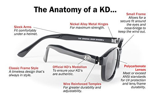 Original KD&#39;s Biker Sunglasses (Black Frame/Smoke Lens)