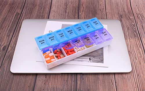7 Day Weekly Pill AM PM Organizer, ShysTech Large Pill 