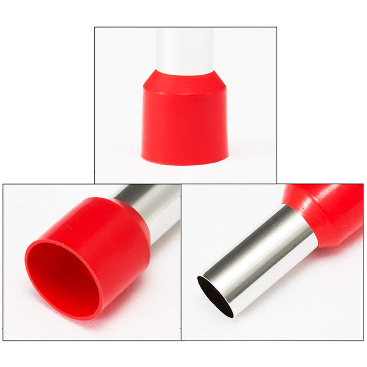 70PCS 4 Gauge Ferrule Connectors - Insulated End Terminals for Car Amplifier Power-Cable Terminals Clean Install and Better Connection (Black+Red)