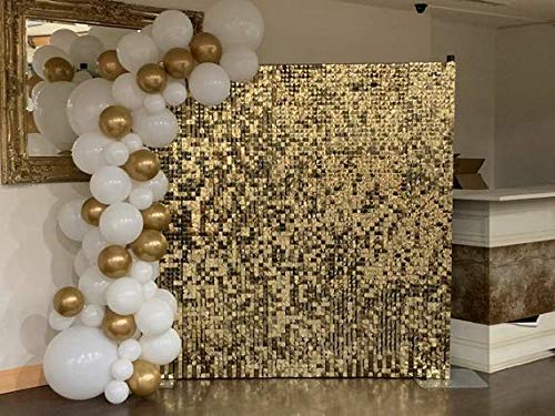 Shimmer Wall Panels,Sequins Backdrop,15 Panels,Great for Events,Home Decoration,Birthday Party (Golden Yellow)
