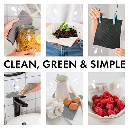SUPERSCANDI Swedish Dishcloths for Kitchen 6 Pack of Gr