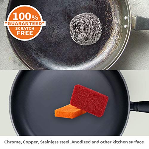 Liflicon Heavy Duty Silicone Scrubber Sponges (4 Pack) 