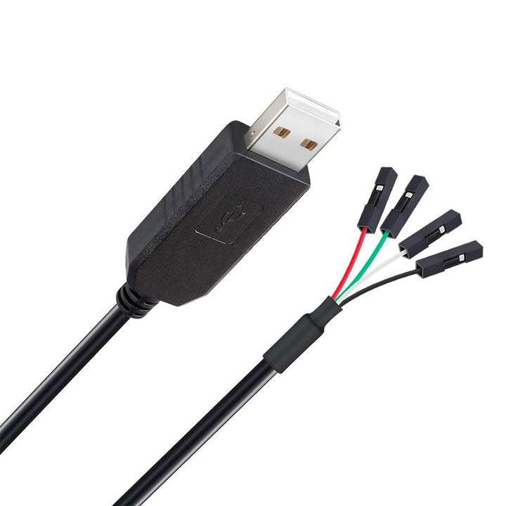 USB to TTL Serial 3.3V Adapter Cable TX RX Signal 4 Pin 0.1 inch Pitch Female Socket PL2303 Prolific Chip Windows 10 8 7 XP Vista (6ft, Black)
