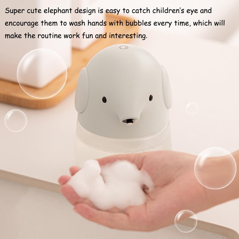 Automatic Soap Dispenser - Cute Penguin Touchless Foaming Hand Soap Dispenser, Waterproof & USB Rechargeable, 13.5oz/ 400ml for Bathroom Countertop, Kitchen, Preschool Children, Pink