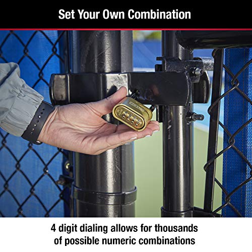 175LH 2&#39; Wide Set Your Own Combination Padlock, with 2-1/4 in. Shackle, Brass Finish