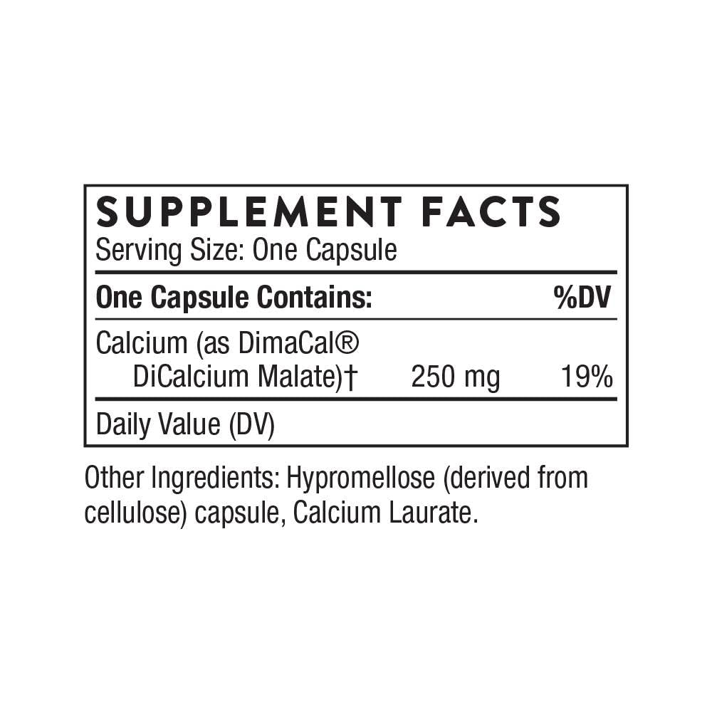 Calcium - (Formerly DiCalcium Malate) - Chelated Calcium for Enhanced Absorption with DimaCal for Bone Density Support* - 120 Capsules