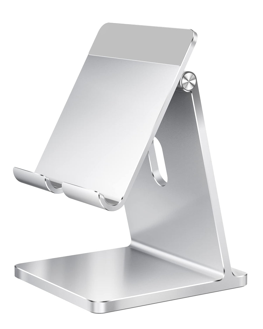 Adjustable Tablet Stand Holder, Sleek Looks Tablet Desktop Stand Dock Constructed from Aluminum - Compatible with iPad Air iPad Pro/iPad Mini [4.7-13], iPhone 15, Galaxy Tab S8, Grey