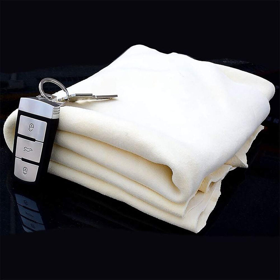 Cleaning Chamois Shammy for Car, Natural Deerskin Leather Drying Cleaning Towel for Auto and Precision Instrument 12.6''X20'' (1-Pack)