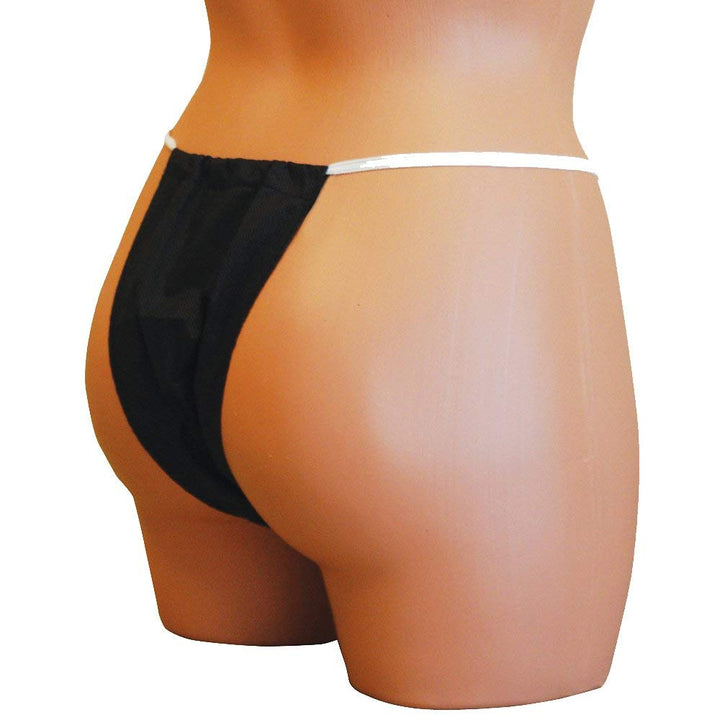Disposable Sunless Spray Tan/Spa Treatment Bikini, Single Use Ladies Undergarment, Sanitary Comfort for Salon or Spa, for Modesty and Coverage, One Size Fits Most, Black, 25 Per Pack