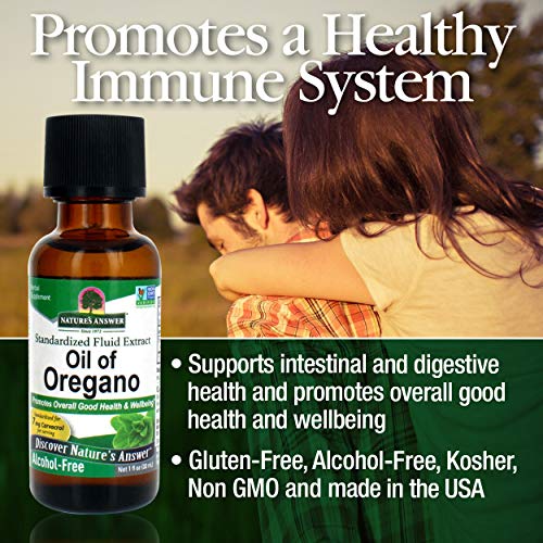 Nature&#39;s Answer Oil of Oregano Leaf 1oz Extract | 7mg of Carvacol | Supports Digestive Function | Promotes Overal Wellness | Gluten &amp; Alcohol-Free | Single Count