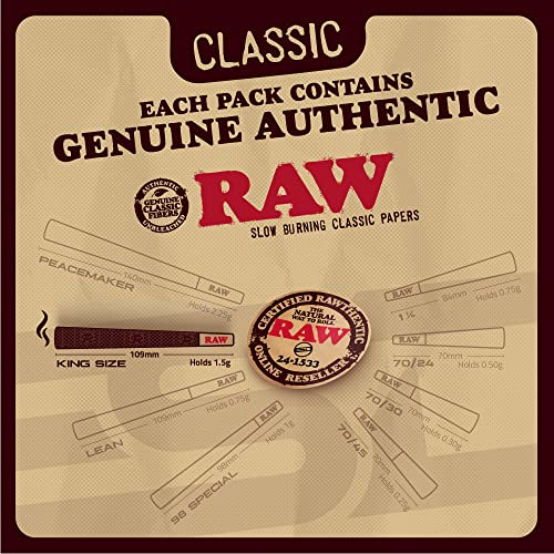 RAW Cones Classic King Size - 100 Pack - Slow Burning P