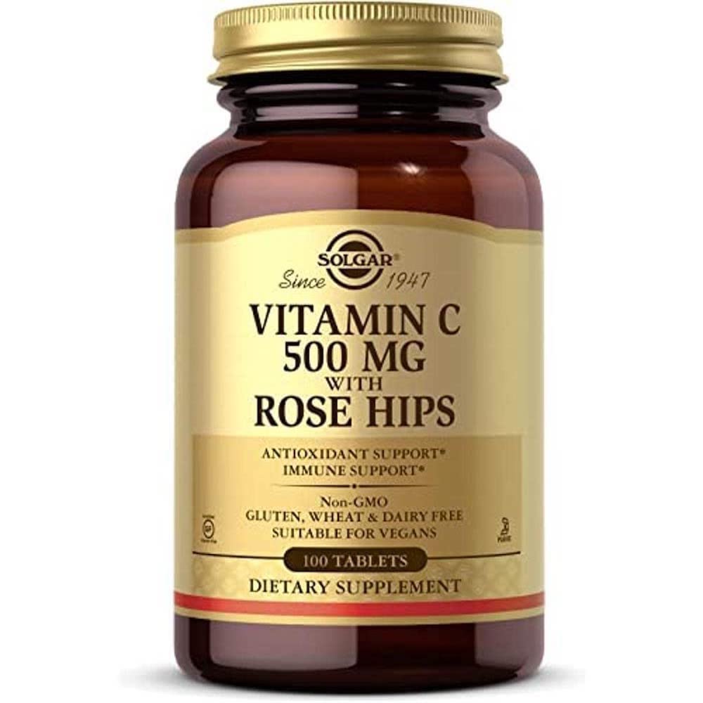 Solgar Vitamin C 500 mg with Rose Hips - 100 Tablets - 