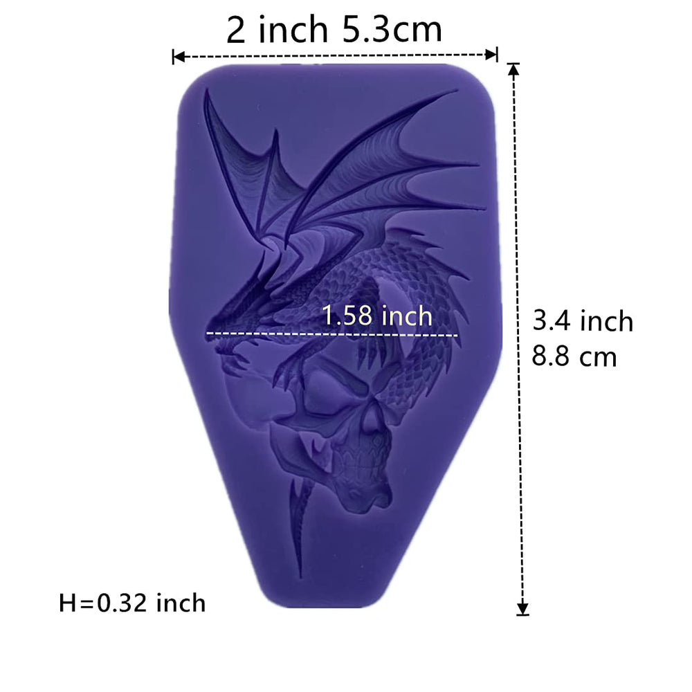 Skull Dragon Mold, Dragon Chocolate Mold Kitchen Baking Mold Resin Mold Decorating Moulds Gummy Sugarcraft Mold Chocolate Candy Cupcake Mold