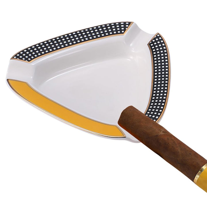 amp; Cigar Ashtray Large Outdoor Ceramics Cigars Ashtray for Patio/Outside/Indoor Ashtray (yellow)