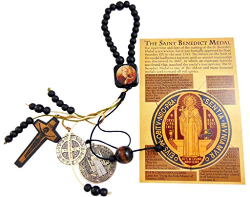 St Benedict Home Protection Door Hanger Wooden Assortment with Saint Card Set