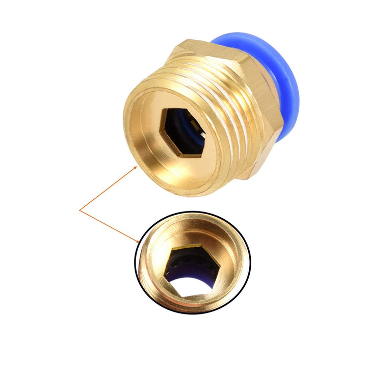 Straight Pneumatic Push to Quick Connect Fittings G1/2 Male x 12mm Tube OD 5pcs
