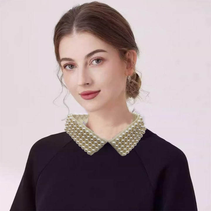 Zthread Vintage Beaded Collar Necklace Handmade Faux Pe