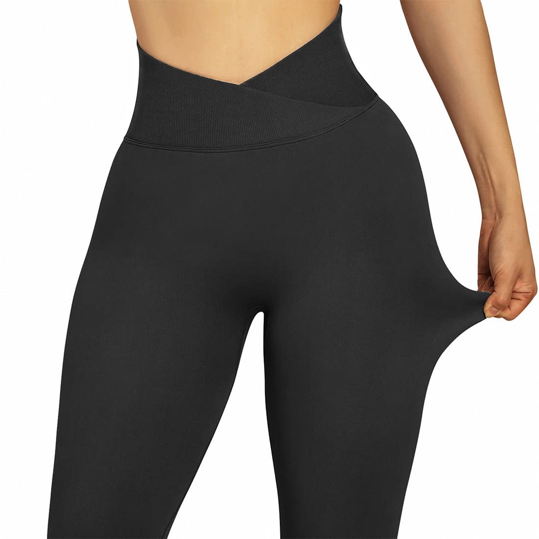 SUUKSESS Women Crossover Seamless Leggings Butt Lifting