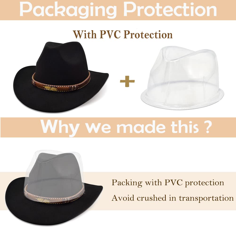 HUDANHUWEI Western Cowboy Hat Wide Brim Outdoor Fedora 