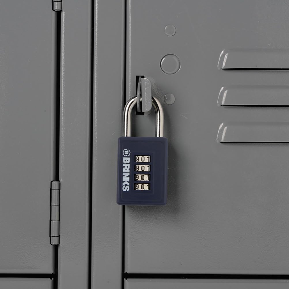 - 40mm 4-Dial Resettable Sports Padlock - Zinc Die-Cast Body with Chrome Plated Shackle, Navy