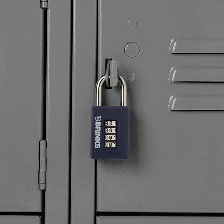- 40mm 4-Dial Resettable Sports Padlock - Zinc Die-Cast Body with Chrome Plated Shackle, Navy