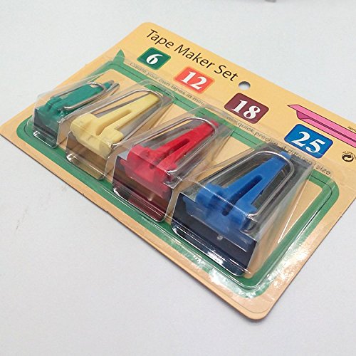 HONEYSEW Bias Tape Maker Set 6MM 12MM 18MM 25MM Sewing 