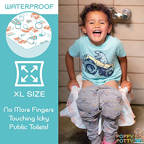 Logie &amp; Gray Kids Disposable Toilet Seat Covers 20 Pack – Extra Large, Complete Hygienic Protection, Travel-Friendly, Disposable Plastic Toilet Seat Cover – Kid-Friendly Toilet Covers Disposable