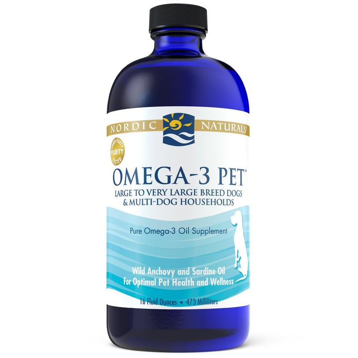 Omega-3 Pet, Unflavored - 16 oz - 1518 mg Omega-3 Per Teaspoon - Fish Oil for Large to Very Large Dogs with EPA &amp; DHA - Promotes Heart, Skin, Coat, Joint, &amp; Immune Health