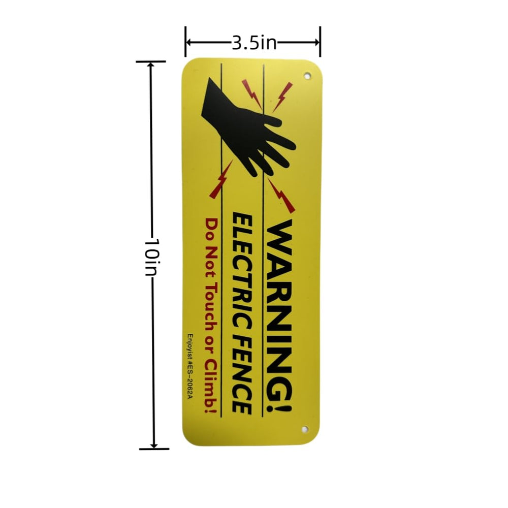 4-Pack Warning Electric Fence Safe Sign, 10x 3.5 Plastic Sign