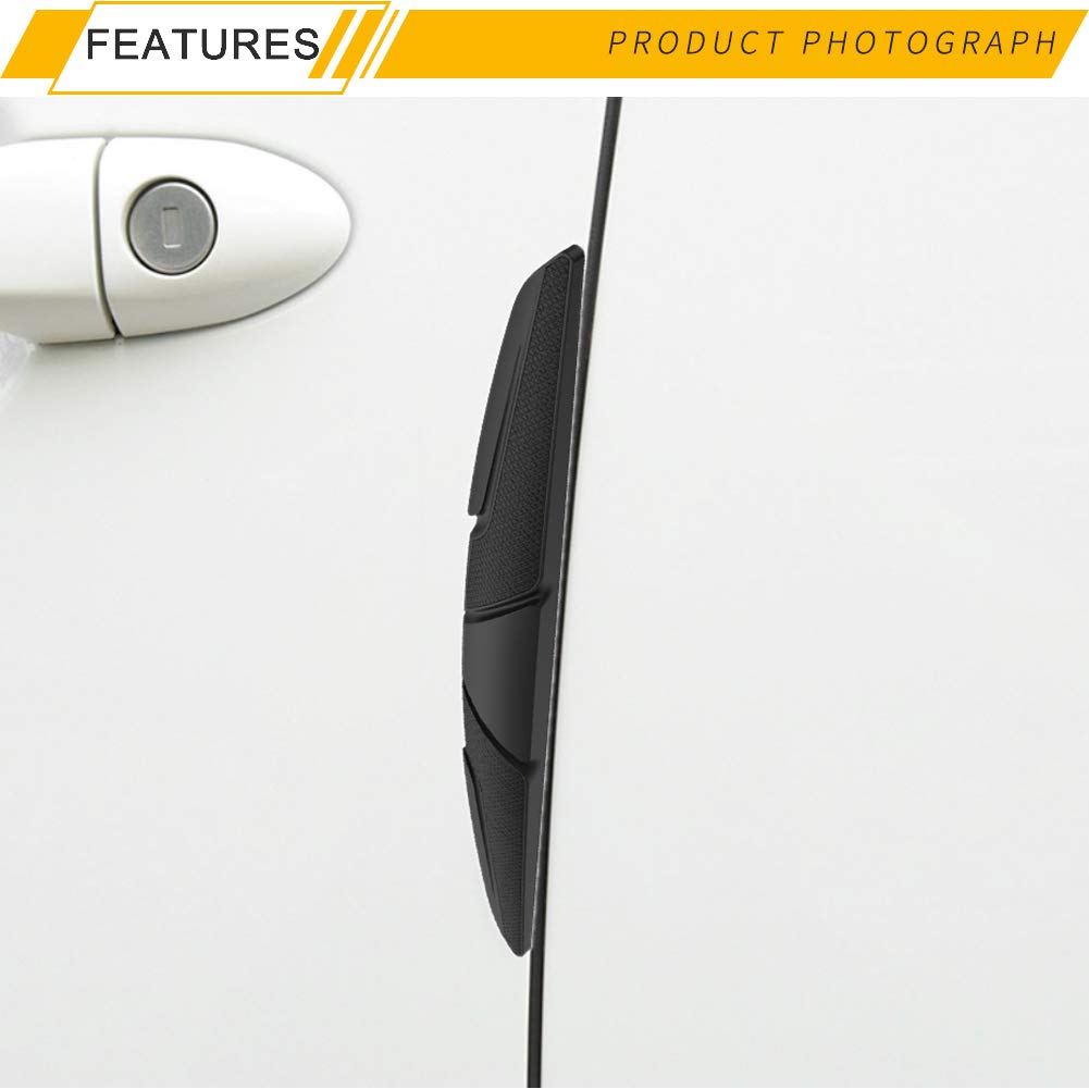 6 Pcs Silicone Car Door Edge Guards Universal Car Bumper Body Protector Trim Guard Auto Rearview Mirror Anti Collision Protector (Black)